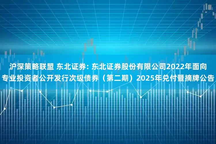 沪深策略联盟 东北证券: 东北证券股份有限公司2022年面向专业投资者公开发行次级债券（第二期）2025年兑付暨摘牌公告